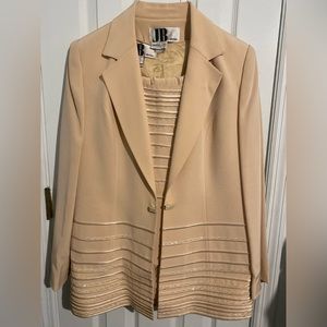 Beige sparkle blazer set